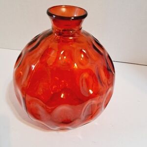 Vintage Ruby‎ Red Thumb Press Bud Vase
